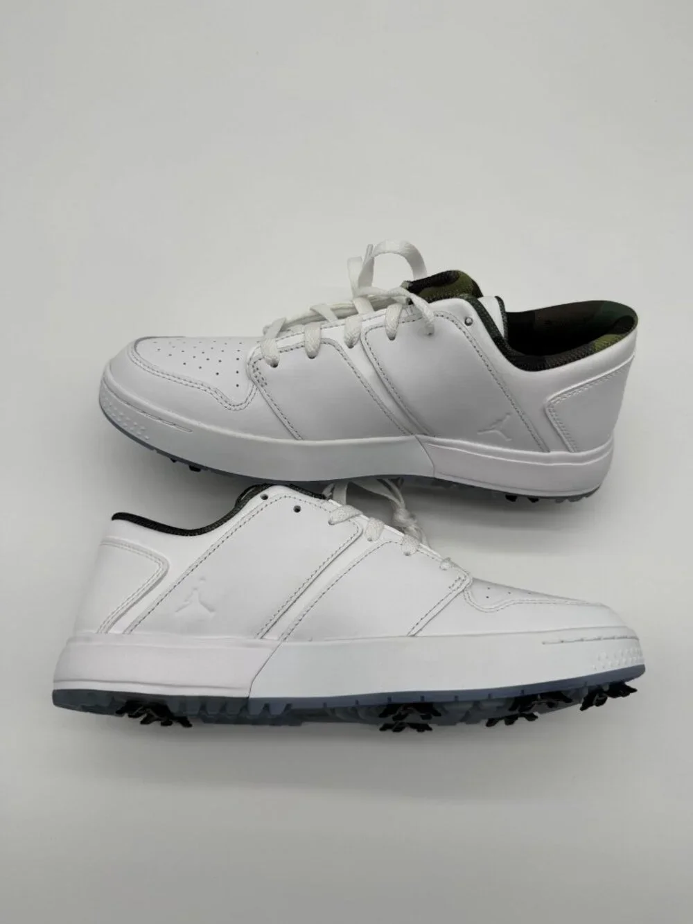 New Air Jordan NU Retro Golf Cleats Men's Size 9 White Camo Spiked FZ4153 102